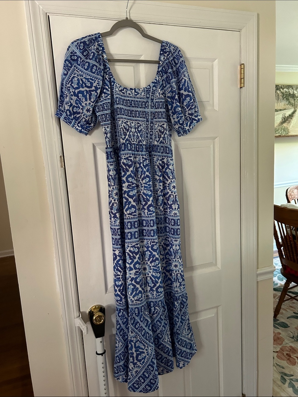 Vineyard Vines Blue and White Printed Maxi Dress
